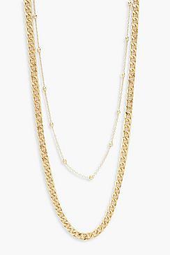 Boohoo Simple & Chunky Chain Layered Necklace