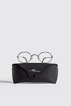 Boohoo Man Branded Oval Sunglasses With Case