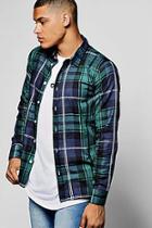 Boohoo Green Check Long Sleeve Shirt