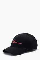 Boohoo Red Man Script Embroidered Cap
