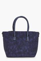 Boohoo Maya Dual Compartment Pu Day Bag Navy