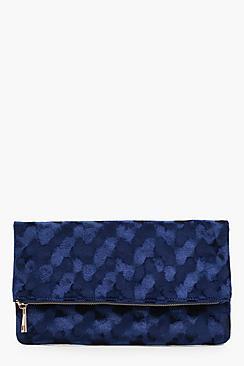 Boohoo Beth Velvet Clutch Bag