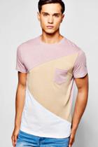 Boohoo Spliced Colour Block T-shirt Lilac