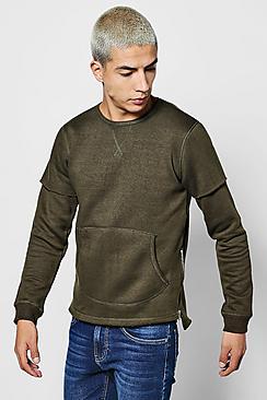 Boohoo Faux Layer Sweater With Zips