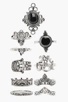 Boohoo Mia Hamsa Hand And Elephant 10 Ring Pack