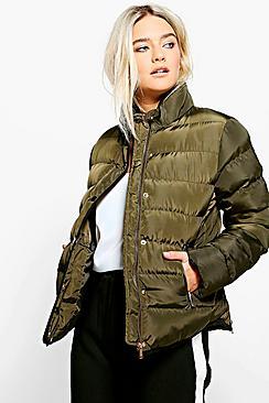 Boohoo Eliza Short Quilted Piped Jacket