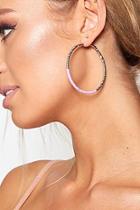 Boohoo Pastel Contrast Textured Hoop Earrings