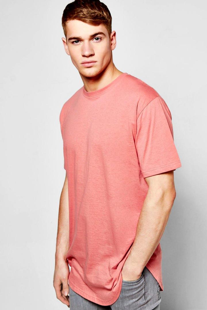 Boohoo Oversized Back Zip Through T-shirt Pink