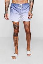 Boohoo Mid Length Swim Shorts In Dip Dye