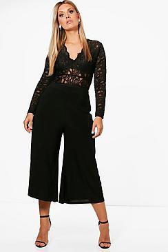 Boohoo Plus Freya Slinky Wide Leg Culotte