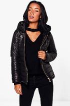 Boohoo Eloise Hooded Quilted Jacket