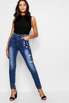 Boohoo Embroidered Star Skinny Jeans