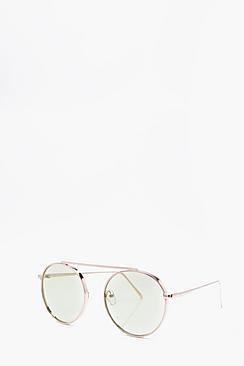 Boohoo Festival Round Tinted Fashion Glasses