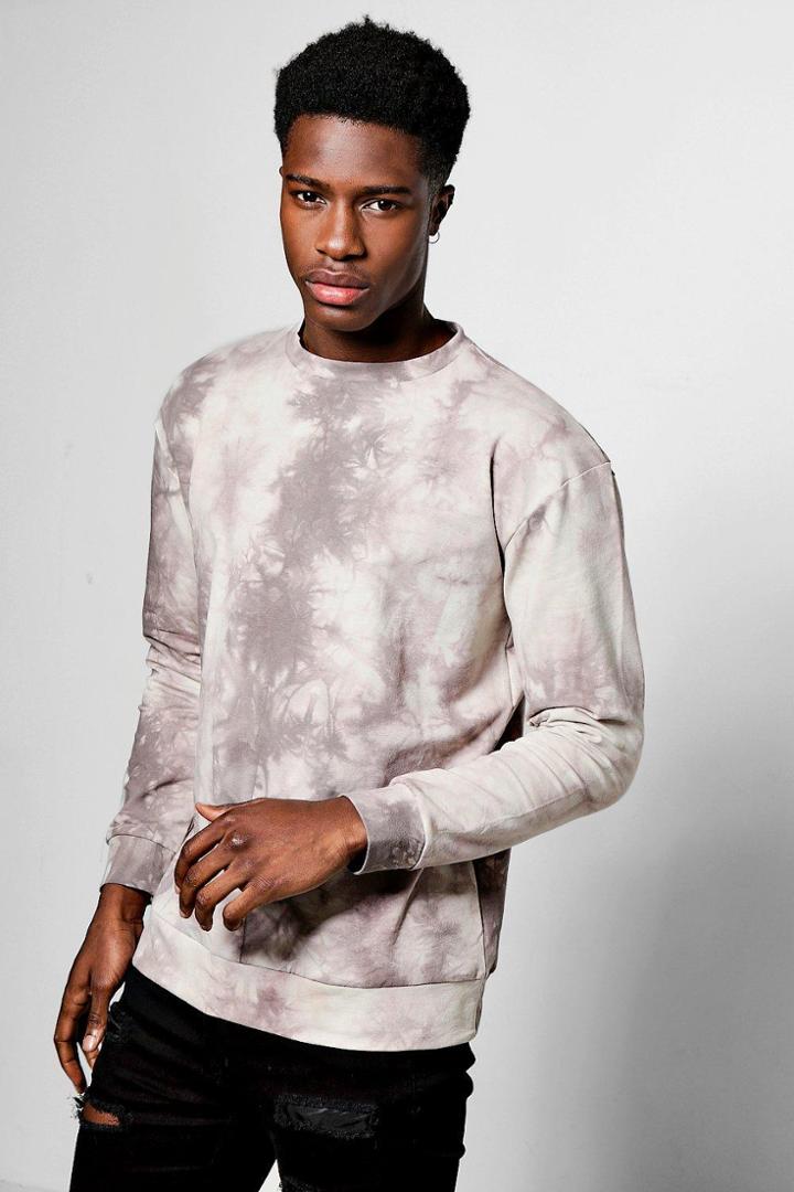 Boohoo Oversized Tie Dye Sweater Purple