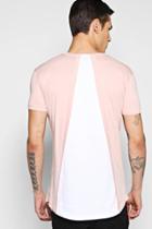 Boohoo Cut And Sew Back Panel T Shirt Pink