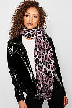 Boohoo Leopard Woven Scarf