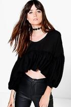Boohoo Lily Blouson Sleeve Frill Blouse