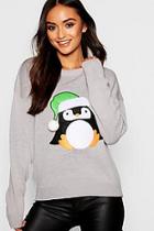 Boohoo Petite Christmas Penguin Jumper