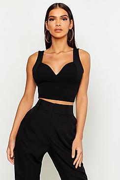 Boohoo Crepe Cup Detail Top