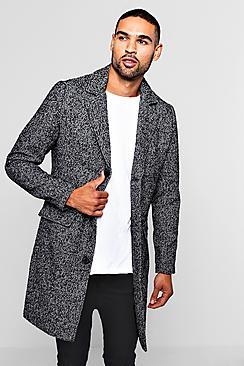 Boohoo Wool Blend Fabric Overcoat
