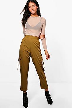 Boohoo Kiera Pocket Side Luxe Utility Trousers