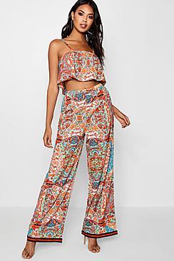 Boohoo Mel Square Neck Cami And Trouser Co-ord