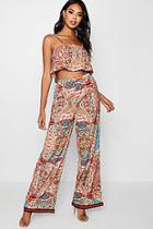 Boohoo Mel Square Neck Cami And Trouser Co-ord