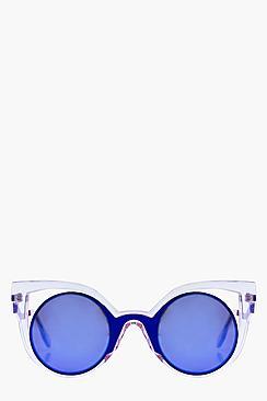 Boohoo Ivy Exaggerated Cut Out Cat Eye Fashion Glasses