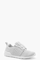 Boohoo Leah Knitted Lace Up Trainers