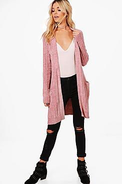 Boohoo Alexandra Chenille Slouchy Cardigan