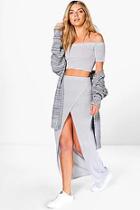 Boohoo Maisy Stripe Off The Shoulder Crop + Maxi Co-ord