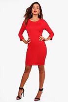 Boohoo Joy 3/4 Sleeve Tailored Dress