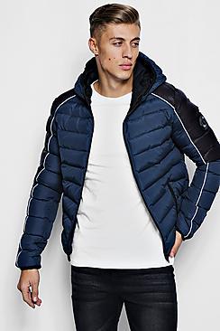Boohoo Contrast Raglan Puffer Jacket
