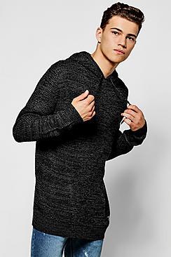 Boohoo Mixed Yarn Knitted Hoodie