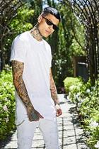 Boohoo French Montana Longline T-shirt With Side Zips