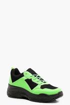 Boohoo Neon Panel Chunky Trainers