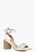 Boohoo Rachel Studded Trim Western Block Heel