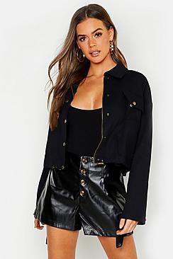 Boohoo Cropped Utility Jacket