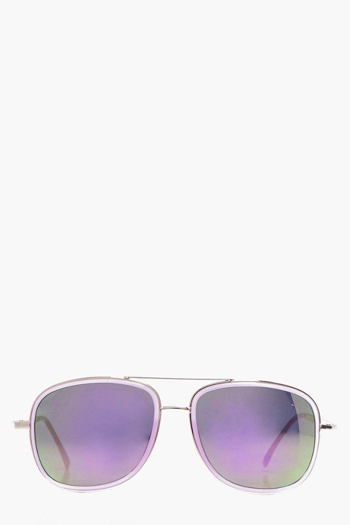 Boohoo Alyssa Oversized Square Sunglasses Purple