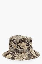 Boohoo All Over Faux Snake Bucket Hat