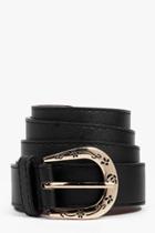 Boohoo Lara Floral Buckle Boyfriend Belt Black