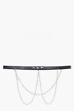 Boohoo Emilia Double Chain Skinny Belt