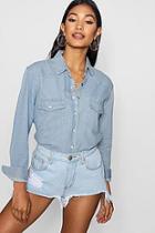 Boohoo Slim Fit Western Denim Shirt