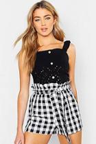 Boohoo Broderie Anglaise Button Top