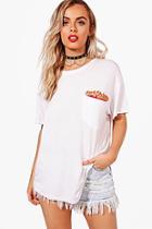 Boohoo Lillian Flame Pocket Tee