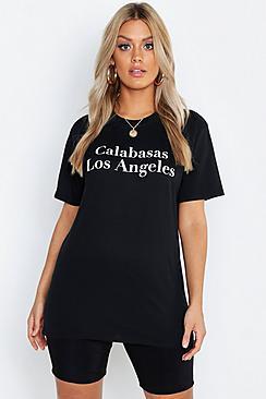 Boohoo Plus Calabasas La Slogan T-shirt