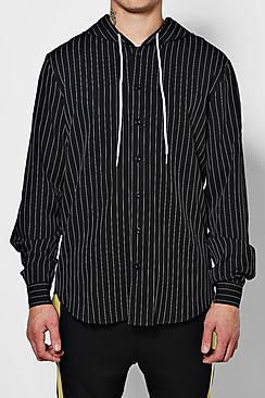 Boohoo Tyga Hooded Stripe Shirt
