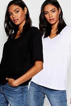 Boohoo 2 Pack Basic V Front T-shirt
