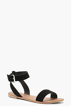 Boohoo Two Part Suede Sandals
