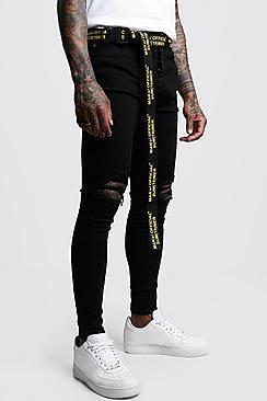 Boohoo Man Official Printed Tape Belt